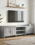 vidaXL ТВ шкаф 168 x 33 x 47 см Сив Сонома Инженерна дървесина