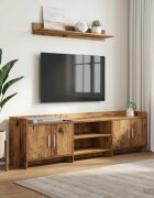 vidaXL ТВ шкаф 168 x 33 x 47 см Старо дърво Инженерна дървесина