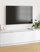 vidaXL ТВ шкаф 180 x 38 x 49 см Бяло Инженерна дървесина
