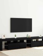 vidaXL ТВ шкаф 2 pcs Черния дъб 215 x 365 x 40 см Инженерно дърво
