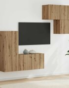 vidaXL ТВ шкаф 4 бр. Дъб Инженерна дървесина