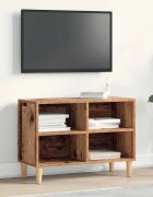 vidaXL ТВ шкаф 695 x 30 x 50 см Старо дърво Инженерна дървесина