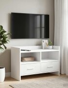 vidaXL ТВ шкаф 715 x 33 x 47 см Бяло Инженерна дървесина