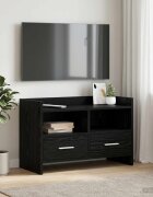 vidaXL ТВ шкаф 715 x 33 x 47 см Черен дъб Инженерна дървесина