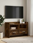 vidaXL ТВ шкаф 715 x 33 x 47 см Опушен дъб Инженерна дървесина