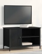 vidaXL ТВ шкаф 80 x 40 x 50 cm Черен дъб Инженерна дървесина