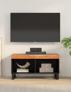 vidaXL ТВ шкаф 85x33x435 см масивно акациево дърво
