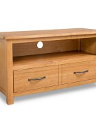 vidaXL ТВ шкаф 90x35x48 см дъбово дърво масив