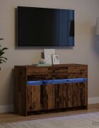 vidaXL ТВ шкаф 91 x 34 x 61 см Старо дърво Инженерна дървесина