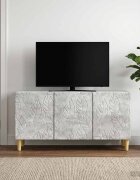 vidaXL ТВ шкаф 99 x 345 x 50 см Бетонно сиво Инженерна дървесина