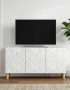vidaXL ТВ шкаф 99 x 345 x 50 см Бяло Инженерна дървесина