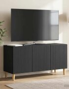 vidaXL ТВ шкаф 99 x 345 x 50 см Черно Инженерна дървесина