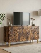 vidaXL ТВ шкаф 99 x 345 x 50 см Опушен дъб Инженерна дървесина