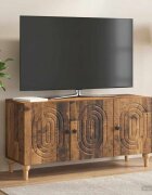 vidaXL ТВ шкаф 99 x 345 x 50 см Старо дърво Инженерна дървесина