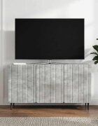 vidaXL ТВ шкаф 99 x 345 x 52 см Бетонно сиво Инженерна дървесина