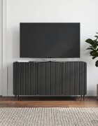 vidaXL ТВ шкаф 99 x 345 x 52 см Черно Инженерна дървесина