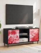 vidaXL ТВ шкаф AACHEN 102 x 33 x 51 см Черен дъб Инженерна дървесина