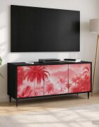 vidaXL ТВ шкаф AACHEN 102 x 33 x 51 см Черен дъб Инженерна дървесина