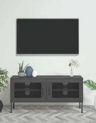 vidaXL ТВ шкаф антрацит 105x35x50 см стомана