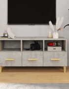vidaXL ТВ шкаф бетонно сив 102x36x50 см инженерно дърво