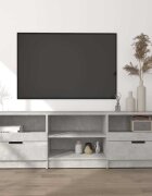 vidaXL ТВ шкаф бетонно сив 150x335x45 см инженерно дърво
