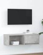 vidaXL ТВ шкаф бетонно сив 80x31x255 см инженерно дърво