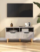 vidaXL ТВ шкаф бетонно сив 90x40x485 см инженерно дърво