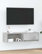 vidaXL ТВ шкаф бетонно сиво 100x31x255 см инженерно дърво