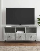 vidaXL ТВ шкаф Бетонно сиво 102 x 345 x 50 см Инженерна дървесина