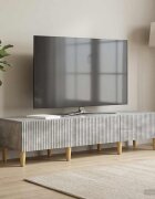 vidaXL ТВ шкаф Бетонно сиво 147 x 345 x 30 см Инженерна дървесина