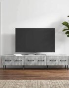 vidaXL ТВ шкаф Бетонно сиво 147 x 345 x 30 см Инженерна дървесина