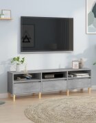 vidaXL ТВ шкаф бетонно сиво 150x30x445 см инженерно дърво