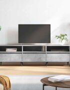 vidaXL ТВ шкаф бетонно сиво 150x30x445 см инженерно дърво