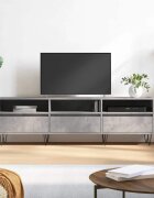 vidaXL ТВ шкаф бетонно сиво 150x30x445 см инженерно дърво