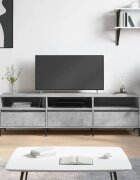 vidaXL ТВ шкаф бетонно сиво 150x30x445 см инженерно дърво