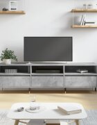 vidaXL ТВ шкаф бетонно сиво 150x30x445 см инженерно дърво