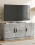 vidaXL ТВ шкаф Бетонно сиво 99 x 345 x 47 см Инженерна дървесина