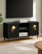 vidaXL ТВ шкаф BREMEN 102 x 33 x 51 см Черен дъб Инженерна дървесина