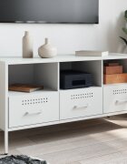 vidaXL ТВ шкаф бял 1005x39x505 см стомана