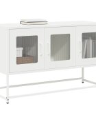vidaXL ТВ шкаф бял 1005x39x605 cm студено валцувана стомана
