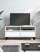 vidaXL ТВ шкаф бял 100x345x445 см инженерно дърво