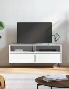 vidaXL ТВ шкаф бял 100x345x445 см инженерно дърво