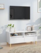 vidaXL ТВ шкаф бял 100x345x445 см инженерно дърво