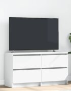 vidaXL ТВ шкаф бял 100x35x54 cm Изработена дървесина