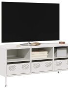 vidaXL ТВ шкаф бял 1015x39x435 см студеновалцувана стомана