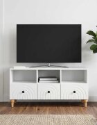 vidaXL ТВ шкаф Бял 102 x 345 x 50 см Инженерен дървен материал