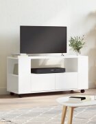 vidaXL ТВ шкаф бял 102x345x43 см инженерно дърво