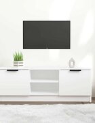 vidaXL ТВ шкаф бял 102x35x365 см инженерно дърво
