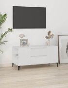 vidaXL ТВ шкаф бял 102x445x50 см инженерно дърво