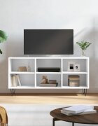 vidaXL ТВ шкаф бял 1035x30x50 см инженерно дърво